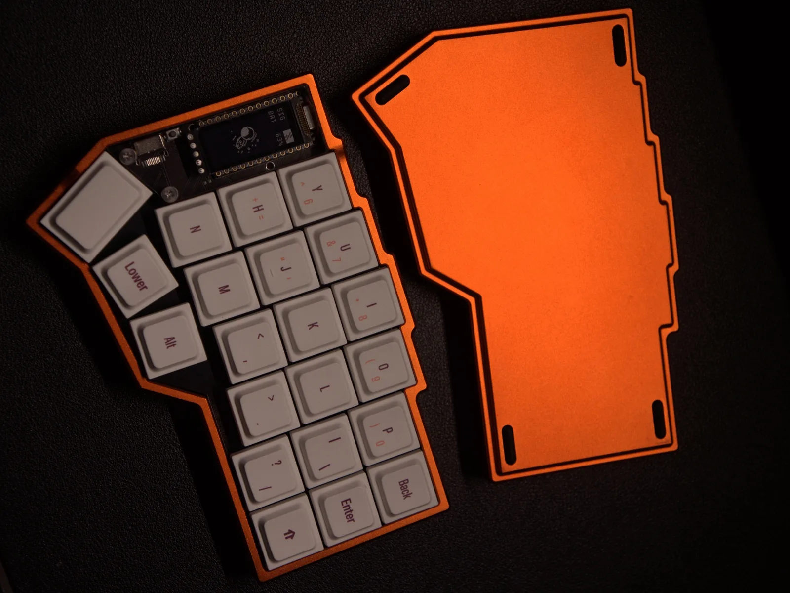 Custom CORNE with an orange case