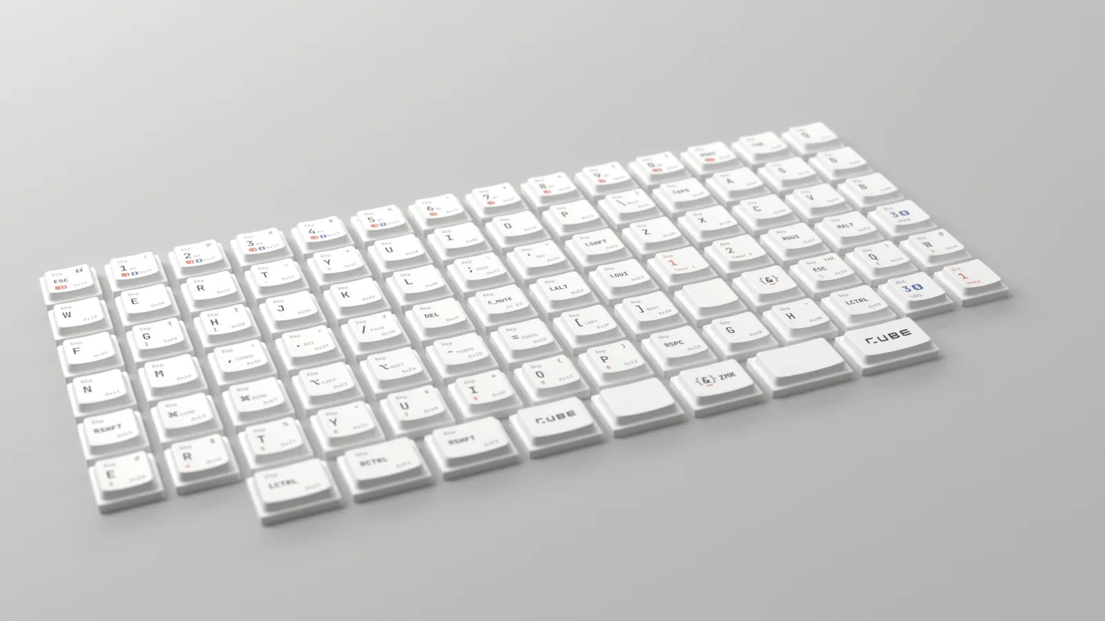 The keycode set seen at an angle